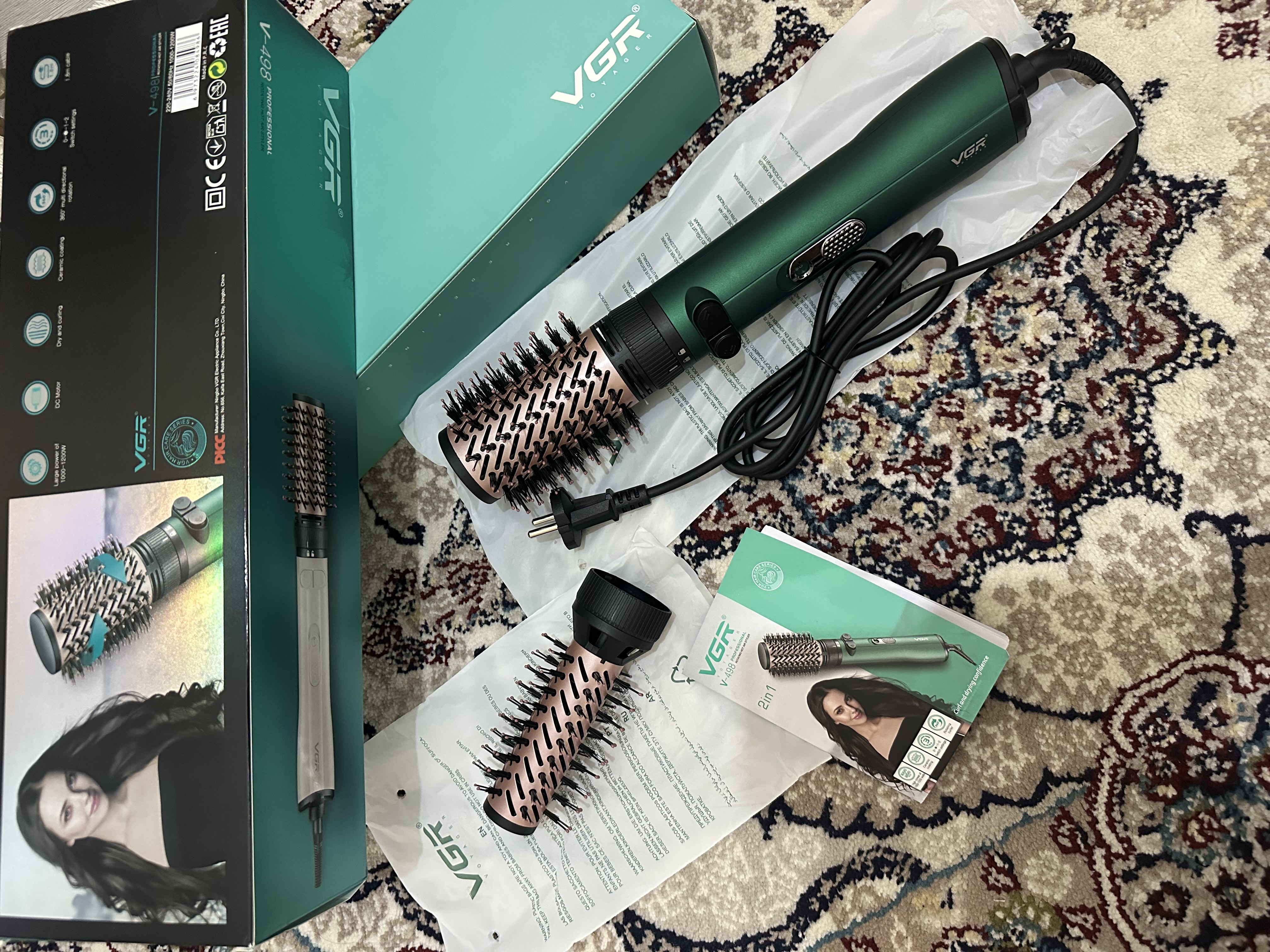 360 darajaga aylanadigan professional fen-cho‘tka, VGR V498, keramik qoplamali