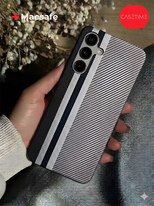 Samsung Galaxy A14, A15, A16, A17, A35, A54, A55, A56 uchun karbonli chexol — magsafe