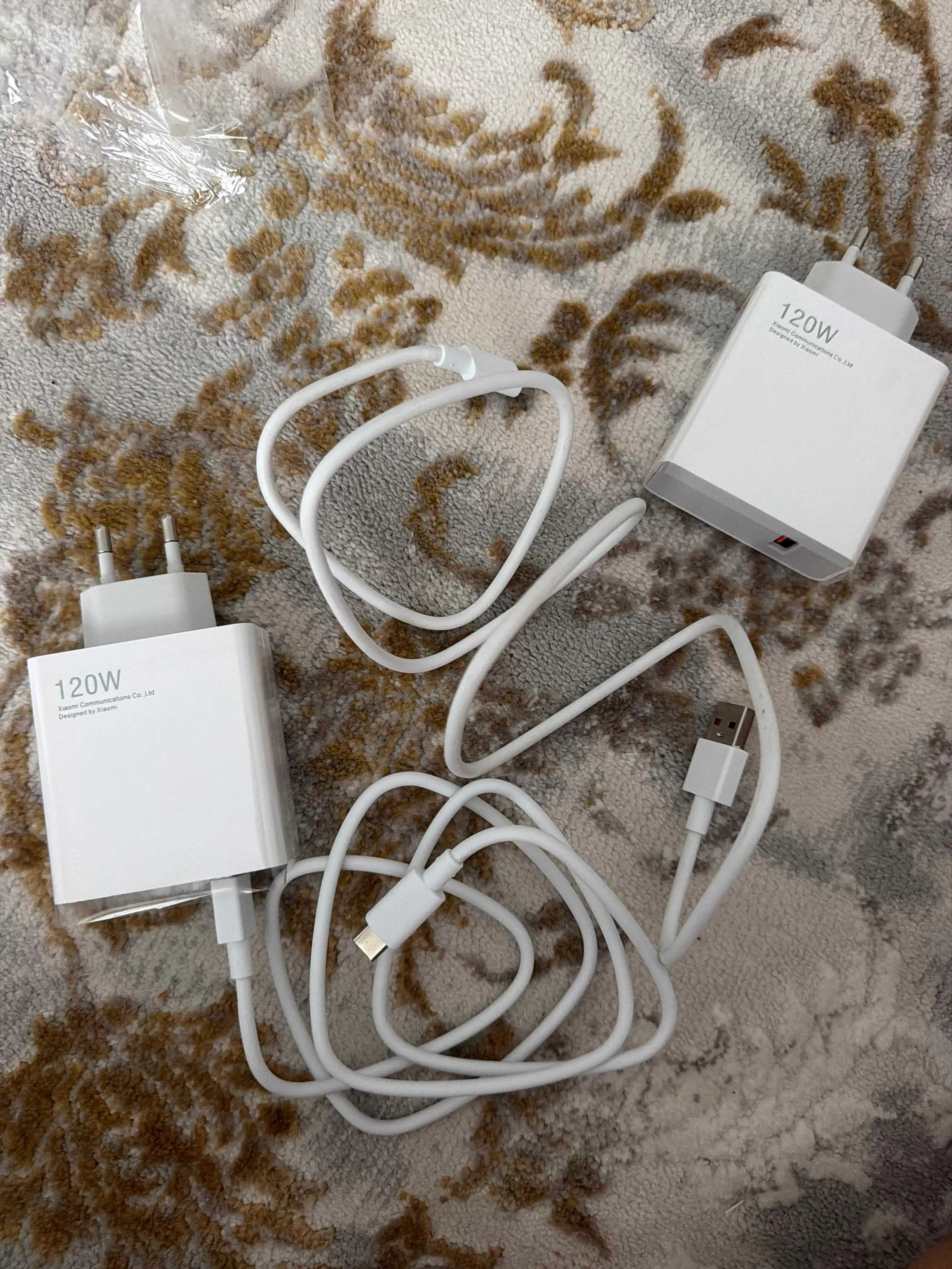 Zaryadlovchi qurilma 67W, 120W tezkor zaryadlash 2 tasi 1 da, adapter va kabel to`plami