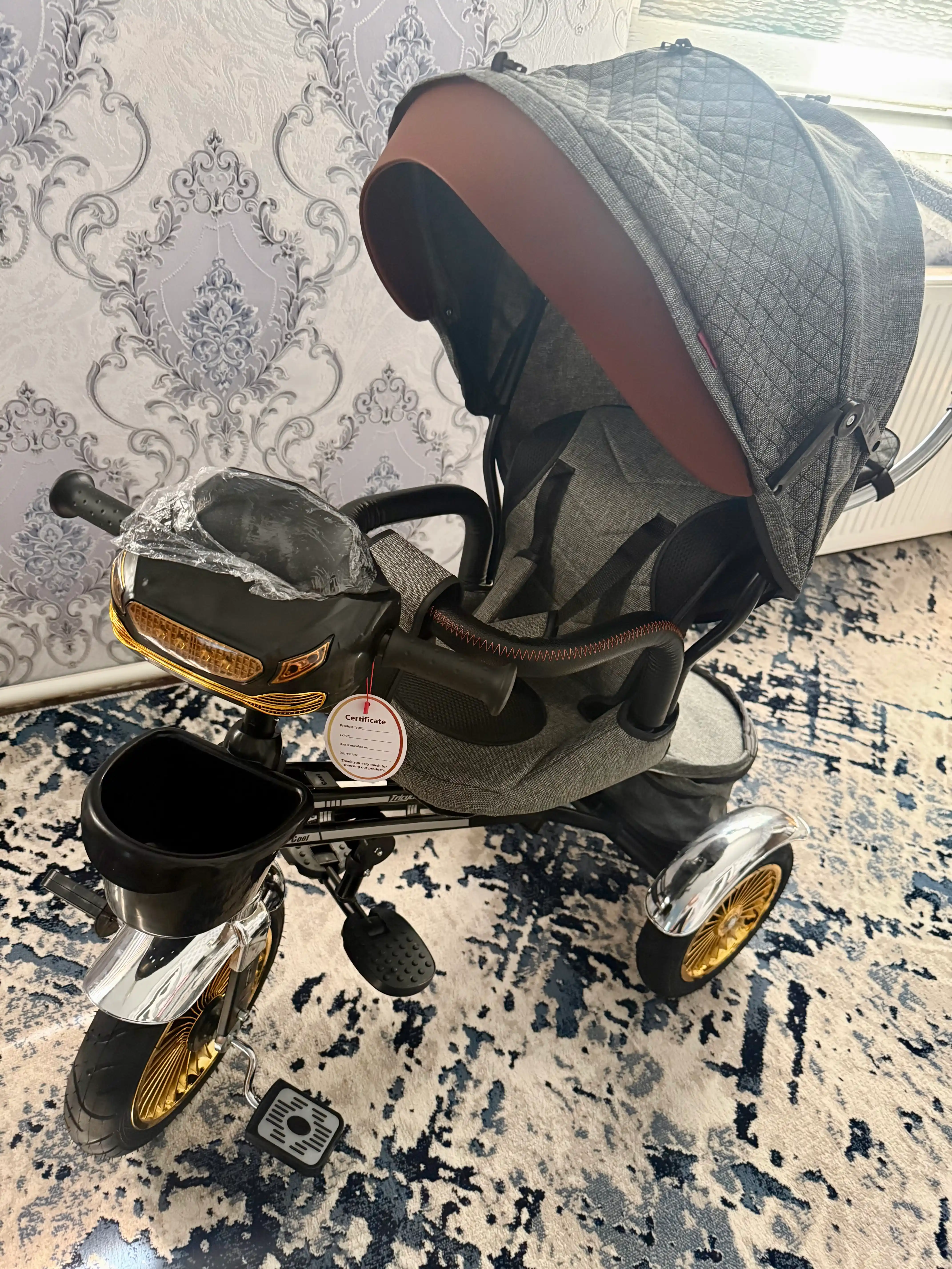 Bolalar velosiped-kolyaska 360°, 1-6 yosh, musiqa va yorug‘lik, 50 kg gacha