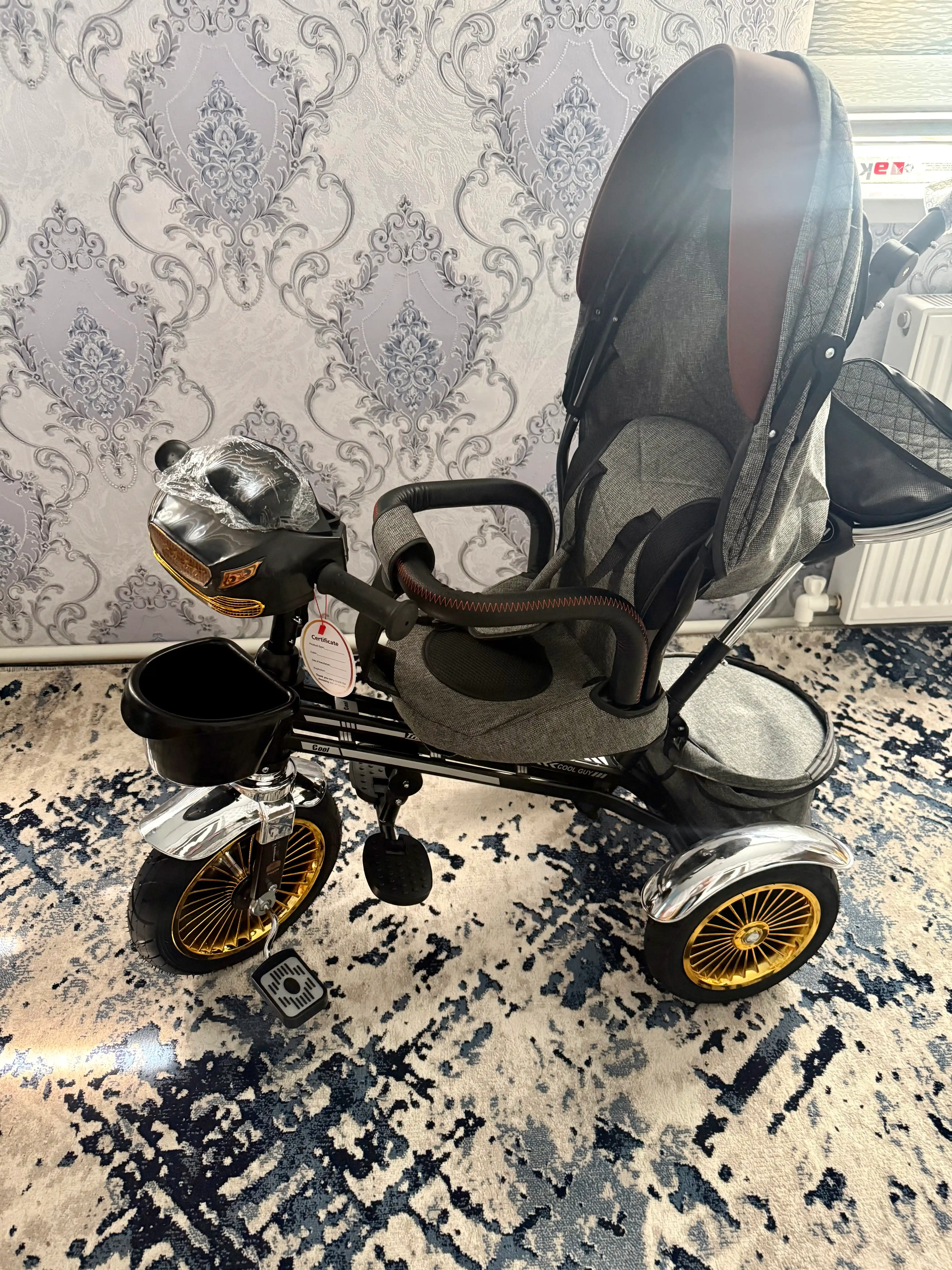Bolalar velosiped-kolyaska 360°, 1-6 yosh, musiqa va yorug‘lik, 50 kg gacha