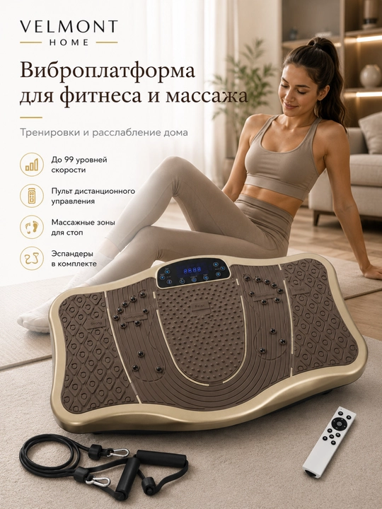Виброплатформа, вибромассажер, массажная платформа, фитнес платформа, домашний тренажер - 