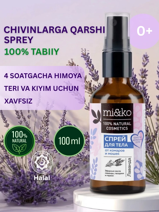 MI&KO Chivinlar va hasharotlarga qarshi tabiiy sprey, 100 ml - 
