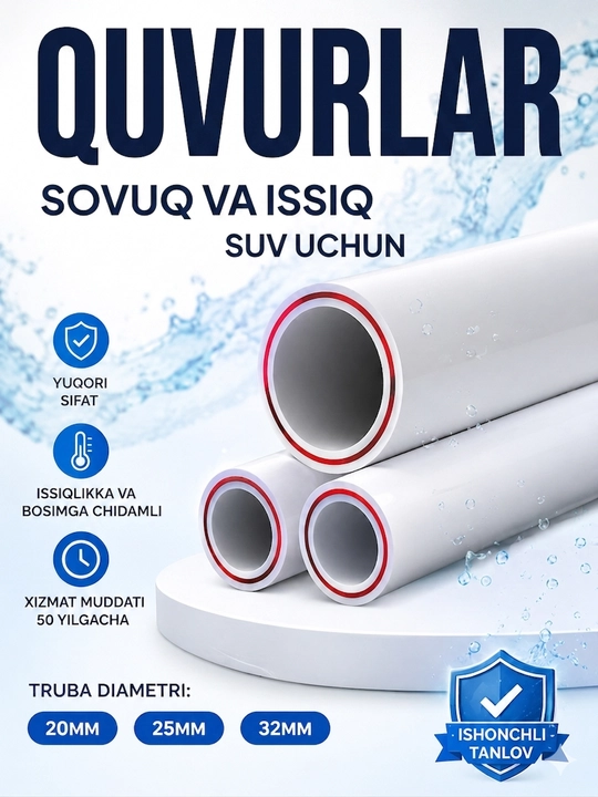 Yuqori sifatli issiq va sovuq suv uchun PPR quvurlari - 