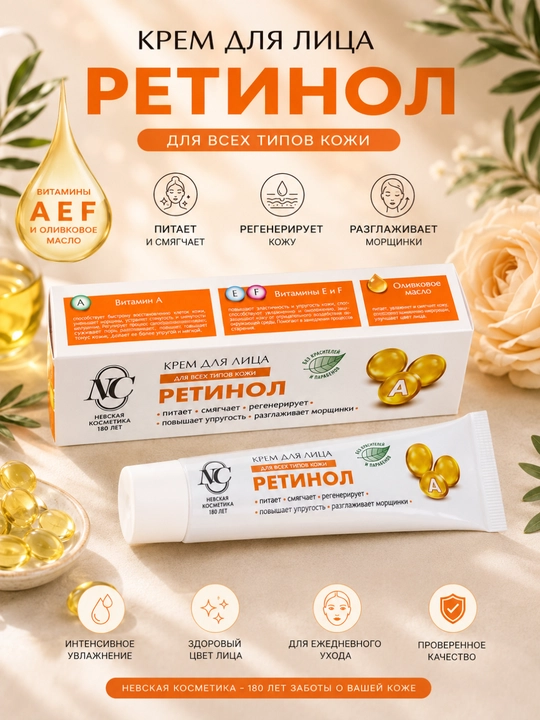Крем для лица Невская косметика "Ретинол", 40 мл