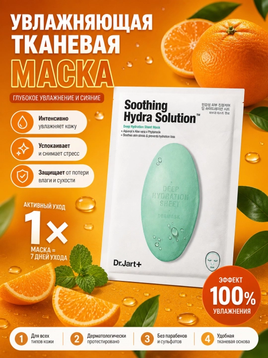 Маска для лица, Dr.Jart+, Porecting solution, Vital Soothing Hydra, 25 г - 