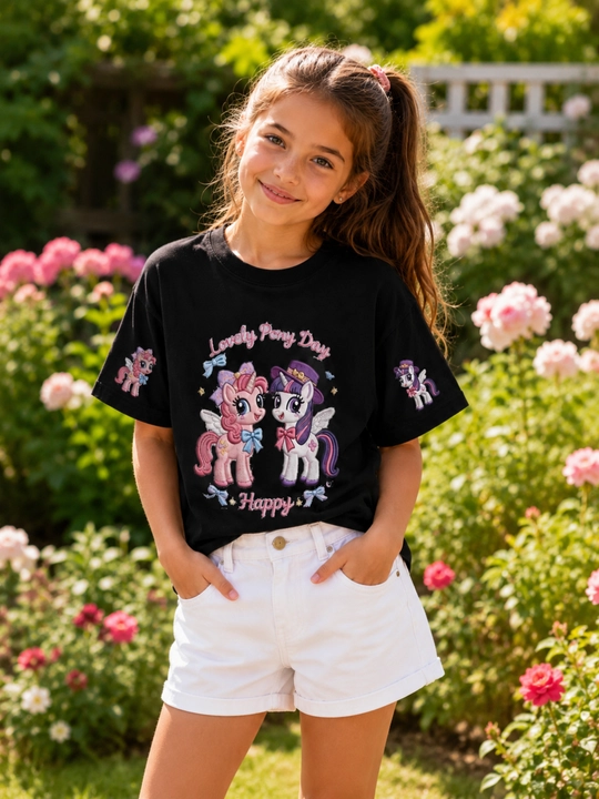 Детская футболка для девочки My Little Pony — стильная, 100% хлопок, футболка для детей