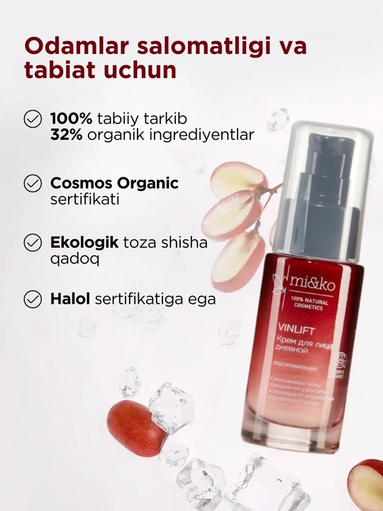 MI&KO Yoshartiruvchi, silliqlashtiruvchi yuz kremi anti-age, 30 ml MIKO