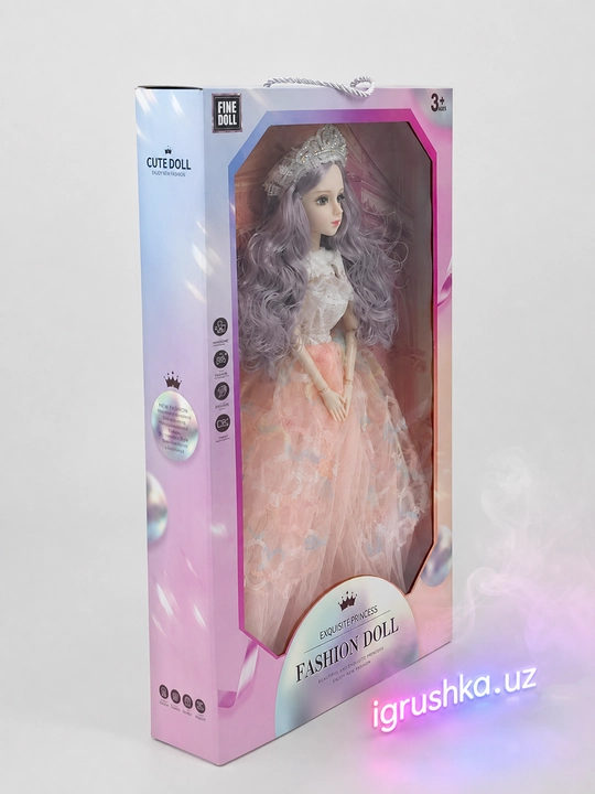 Malika qo'g'irchog'i Exquisite Princess Fashion Doll, chiroq va musiqa bilan