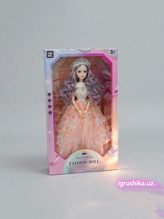 Malika qo'g'irchog'i Exquisite Princess Fashion Doll, chiroq va musiqa bilan