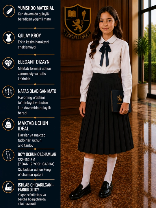Maktab trikotaj yubka - 