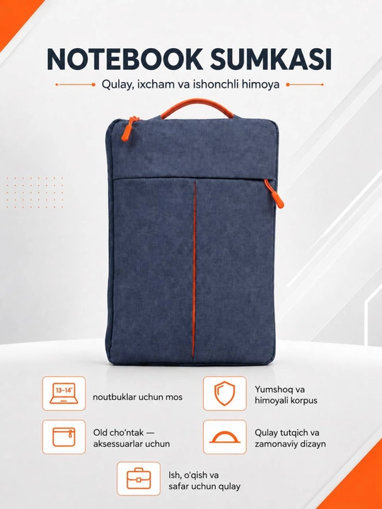 Noutbuk va MacBook uchun suvga chidamli biznes sumka