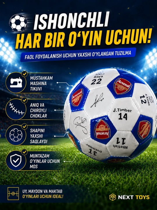O‘yin va mashg‘ulotlar uchun 5-raqamli futbol to‘pi, turli dizayn va modellarda