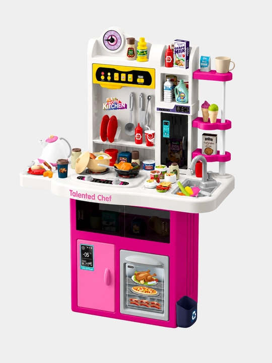 Детская игрушечная кухня, игровой набор с водой паром звуком или без них, набор посуды