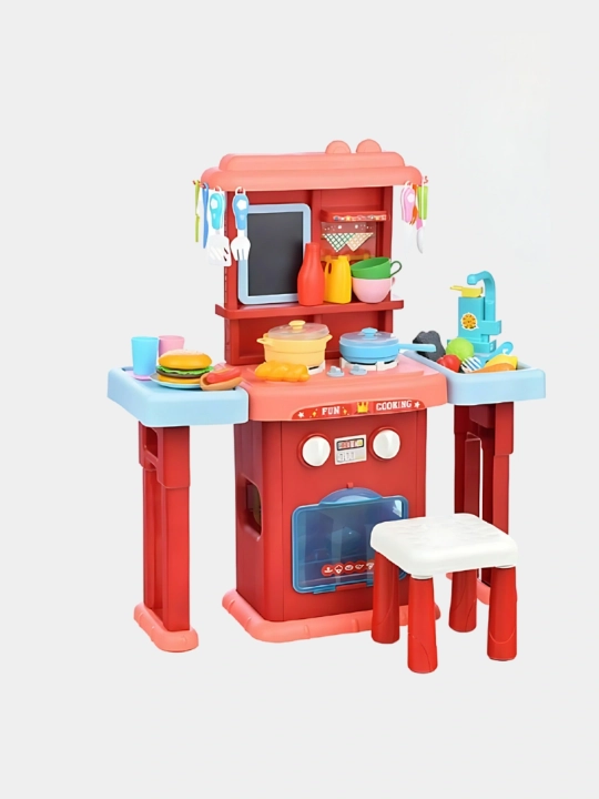 Детская игрушечная кухня, игровой набор с водой паром звуком или без них, набор посуды