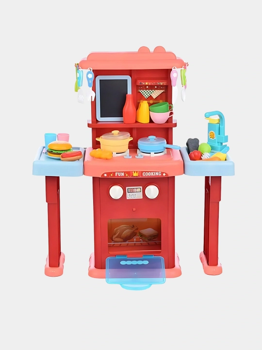Детская игрушечная кухня, игровой набор с водой паром звуком или без них, набор посуды
