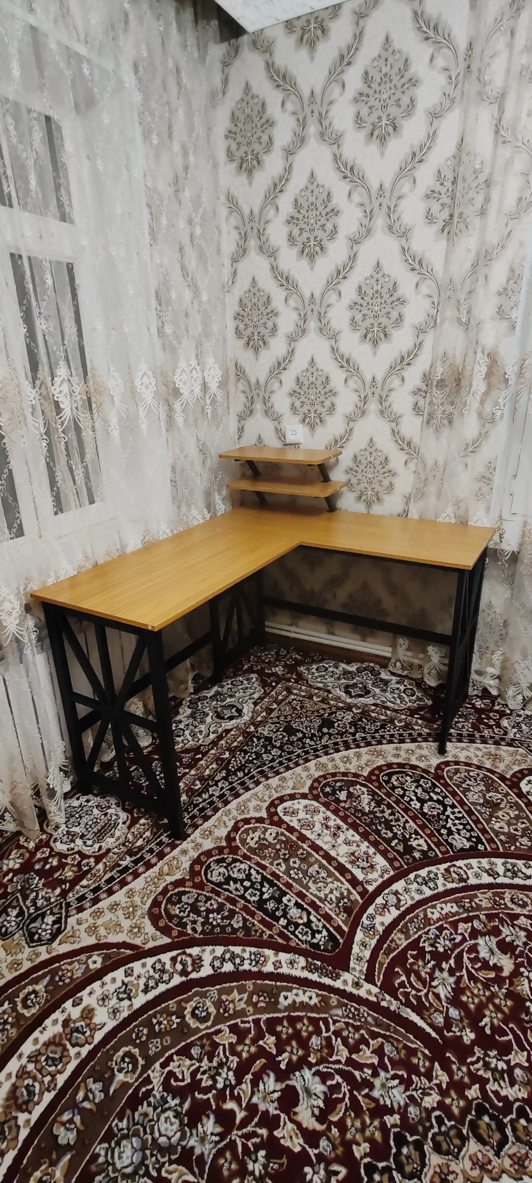 Стол с полкой для офиса, школы, ноутбука и компьютера, компьютерный стол