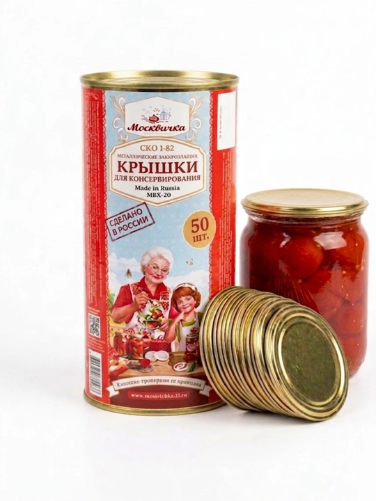 Металлические крышки для консервирования 82 мм, крышки для банок, набор 50 шт - 