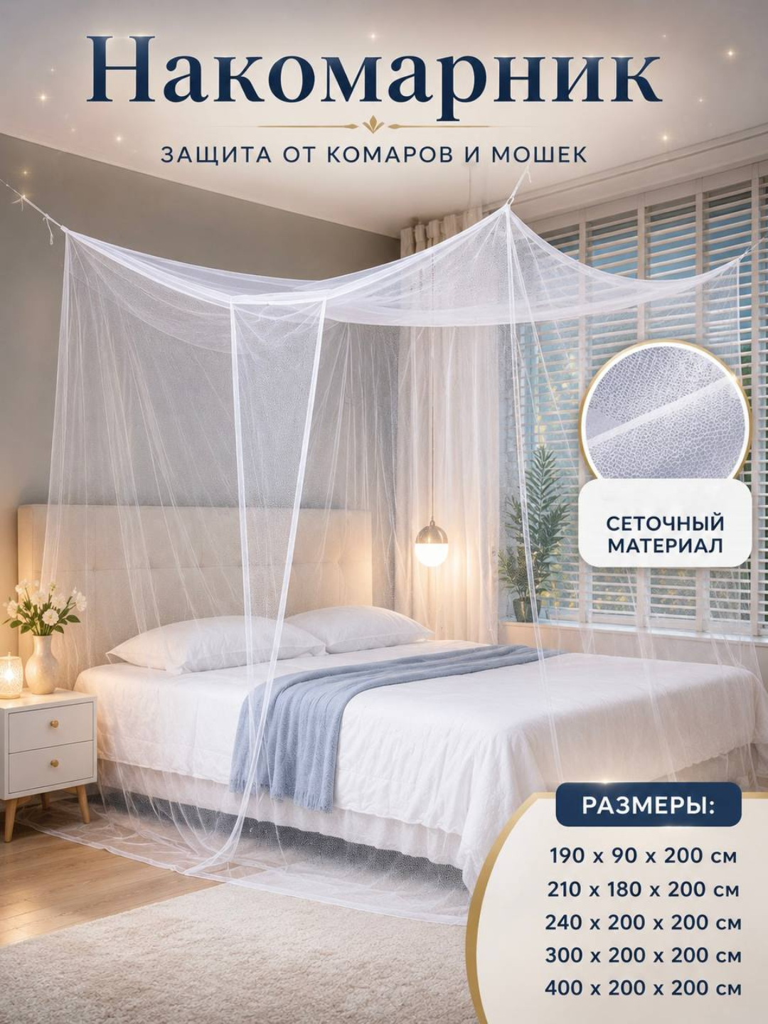 Chivinxona, iskabtoparlarga qarshi to‘r, chivinlarga qarshi yig‘ma to‘r 240*240*170 - 