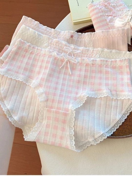 Ayollar trusiklari, trusiklar, ichki kiyimlar, brifing, paxta, to‘plam 5 dona