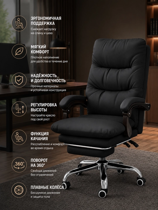 Кресло Comfort на колесиках для дома и офиса