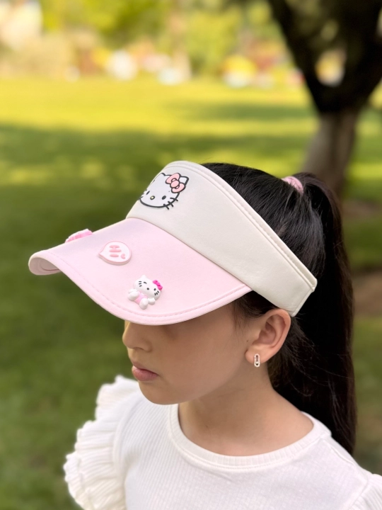 Hello Kitty qizlar va o'smirlar uchun kepka, koziryok 8–18 yosh, quyoshdan himoya