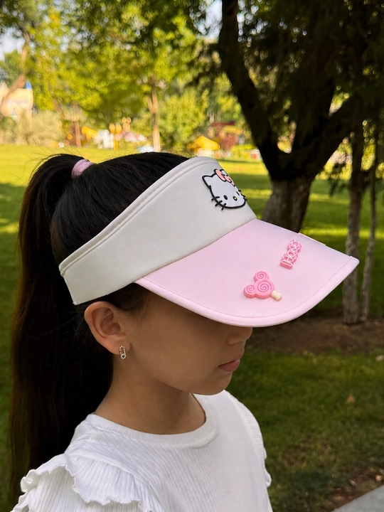 Hello Kitty qizlar va o'smirlar uchun kepka, koziryok 8–18 yosh, quyoshdan himoya