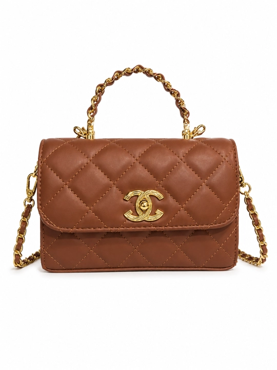 Сумка женская в стиле CHANEL, кросс-боди мини с ручкой и цепочкой - 