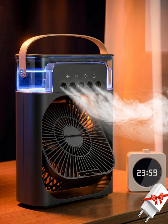 Portativ mini konditsioner, namlagich, mini ventilyator, 3 tasi 1da