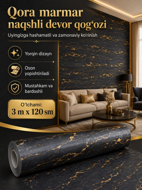 3D oboy, o‘zi yopishadigan gulqog‘ozlar, 3D, o‘zi yopishadigan, dekorativ, 120sm x 3 m