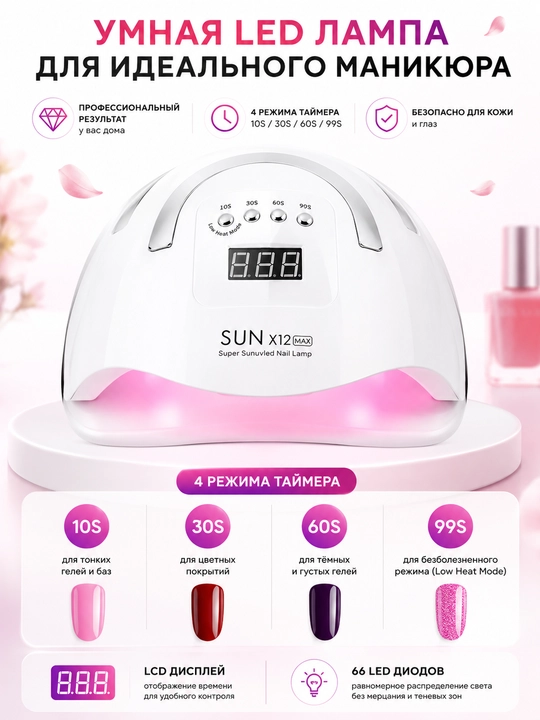 Manikyur va pedikyur uchun lampa, X12 MAX,280 W
