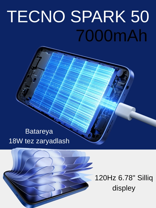 Смартфон Tecno Spark 50/ Spark 50, 6700 мАч, 120 Гц