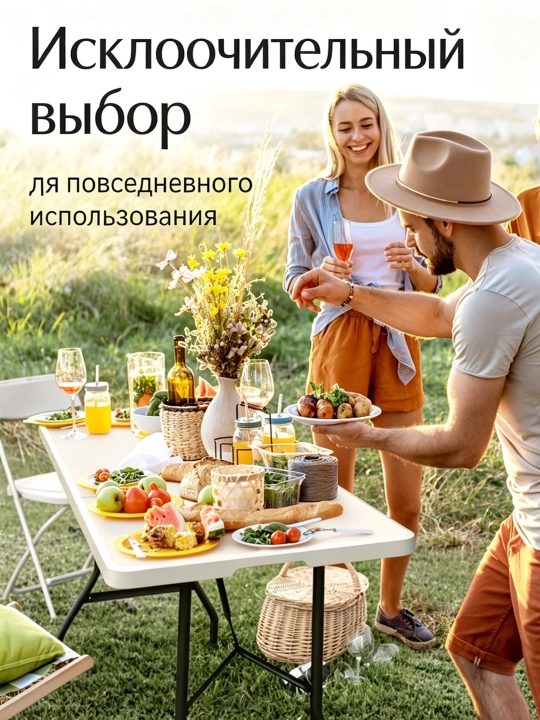 Складной стол длинный, подходит для свадеб, кемпинга и повседневного использования
