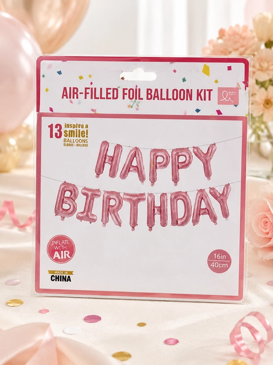 Happy Birthday havo bilan puflanadigan folga sharlar to‘plami