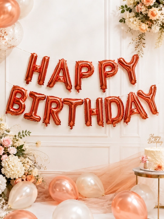 Фольгированные шары "Happy Birthday", набор для надувания воздухом - 