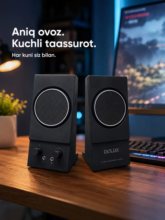 Компьютерные колонки, Delux speaker, акустика 2.0, мини колонки, USB колонка
