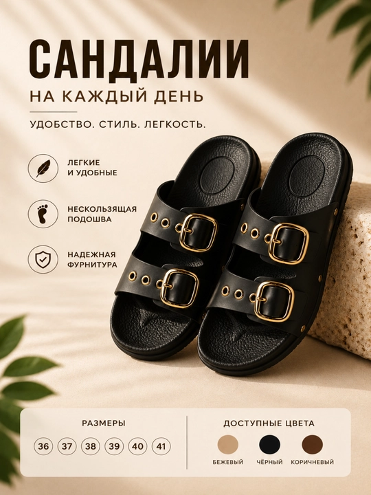 Ayollar shippagi, yozgi sandal, kundalik shippak, sirpanmaydigan taglik, 36–41 - 
