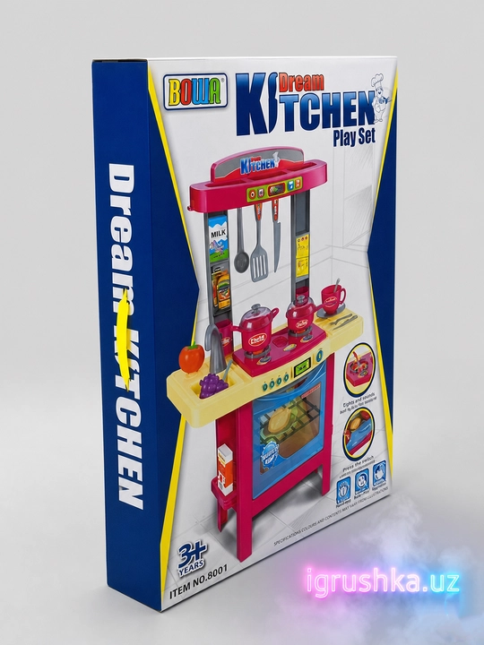 Dream Kitchen o'yinchoq oshxonasi, chiroq va ovoz bilan, 34 ta buyum