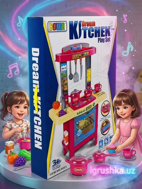 Dream Kitchen o'yinchoq oshxonasi, chiroq va ovoz bilan, 34 ta buyum - 
