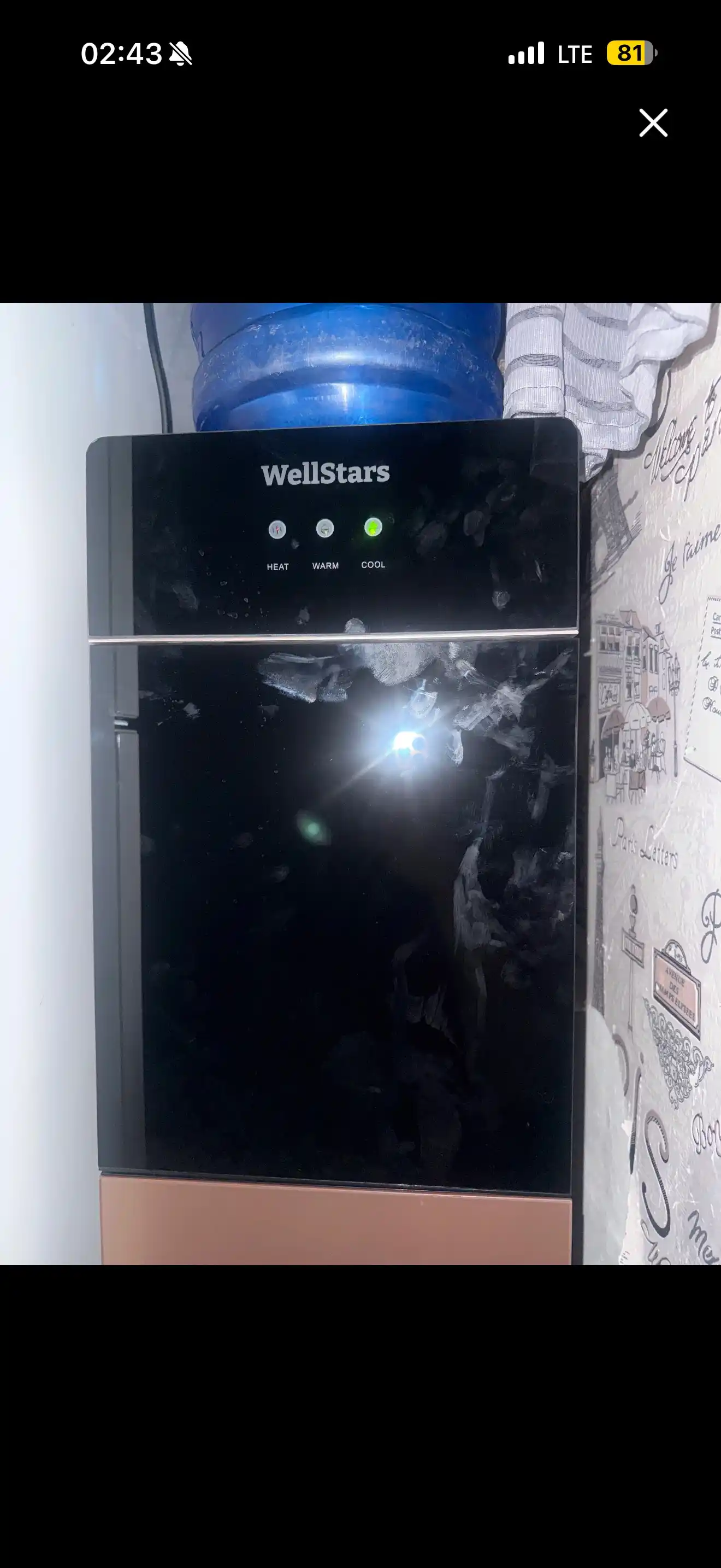 Компрессорный кулер для воды WellStars, стеклянный, со шкафичком