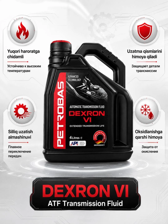 Avtomobil motor moyi PETROBAS 0W-20 Fully Synthetic, ATF Dexron VI 4 L Transmission, turbo