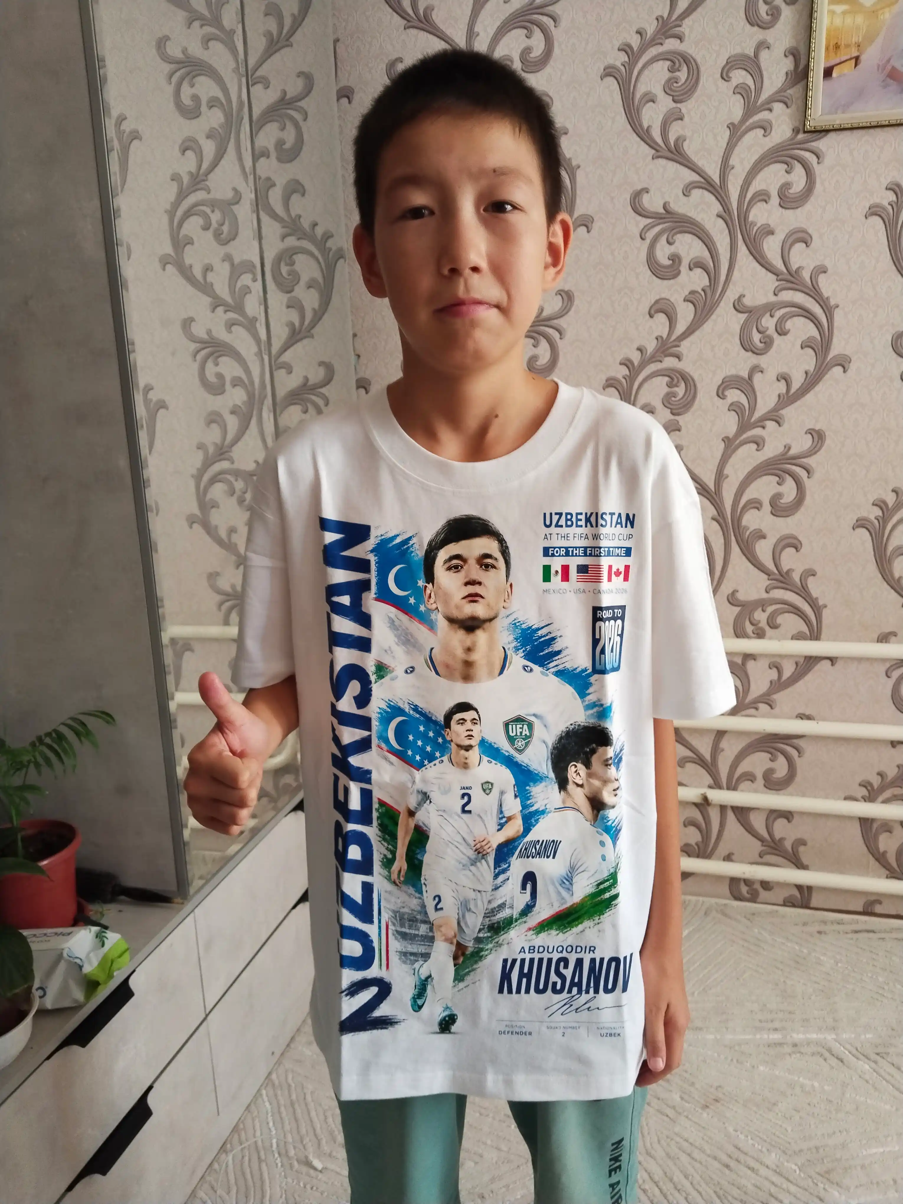 Oʻzbekiston terma jamoasi futbolkasi FIFA World Cup 2026. 100% paxta