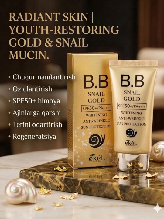 Tarkibidagi shilliq qurt ulitka SPF50+ quyoshdan himoya qiladi - 