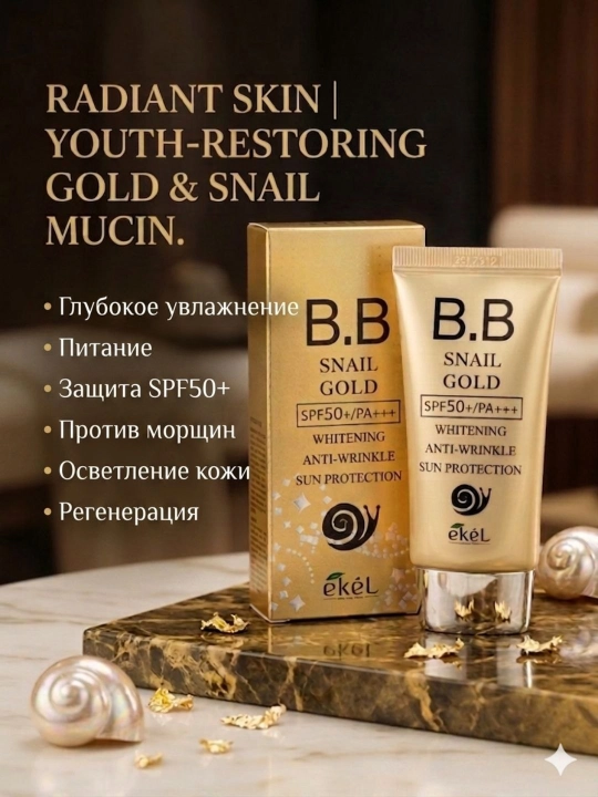 Крем улитки здоровое сияние SPF50+ защита лица от солнечных лучей