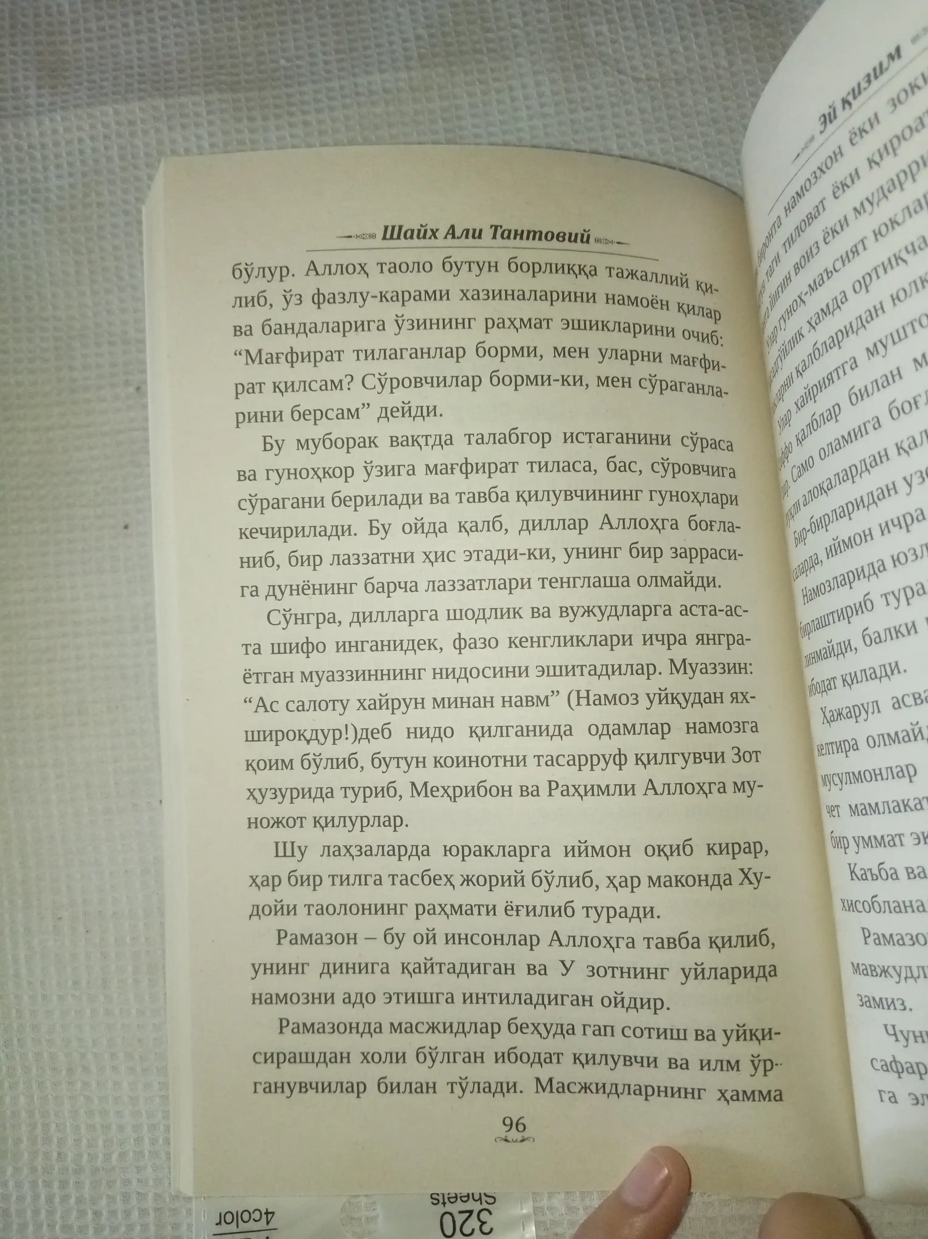 ЭЙ ҚИЗИМ, Шайх Али Тантовий