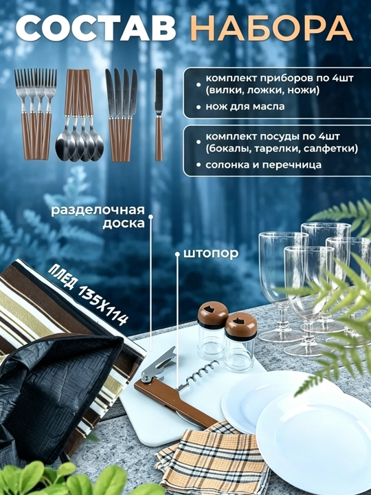 Туристический рюкзак с набором посуды