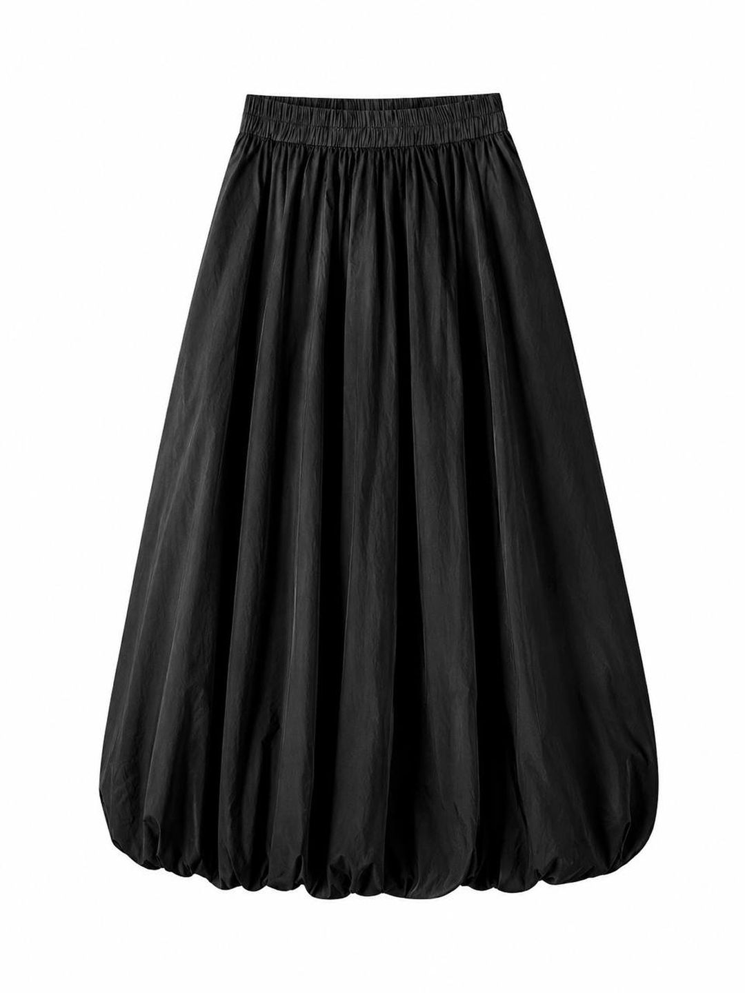 Ayollar uchun qora uzun ballon yubka, maktab uchun, rezinkali, S–XL