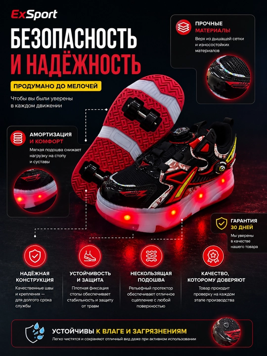 Детские роликовые кроссовки с колесиками