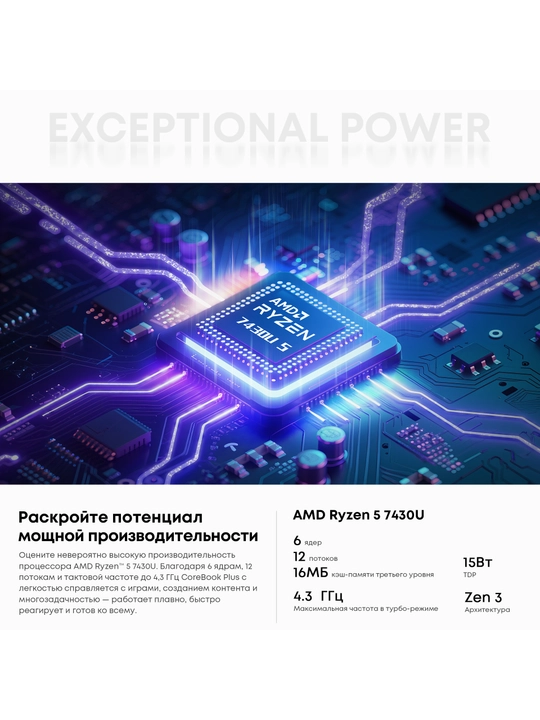 Ноутбук Chuwi CoreBook Plus, IPS экран, 16GB RAM, SSD 512ГБ, Windows 11