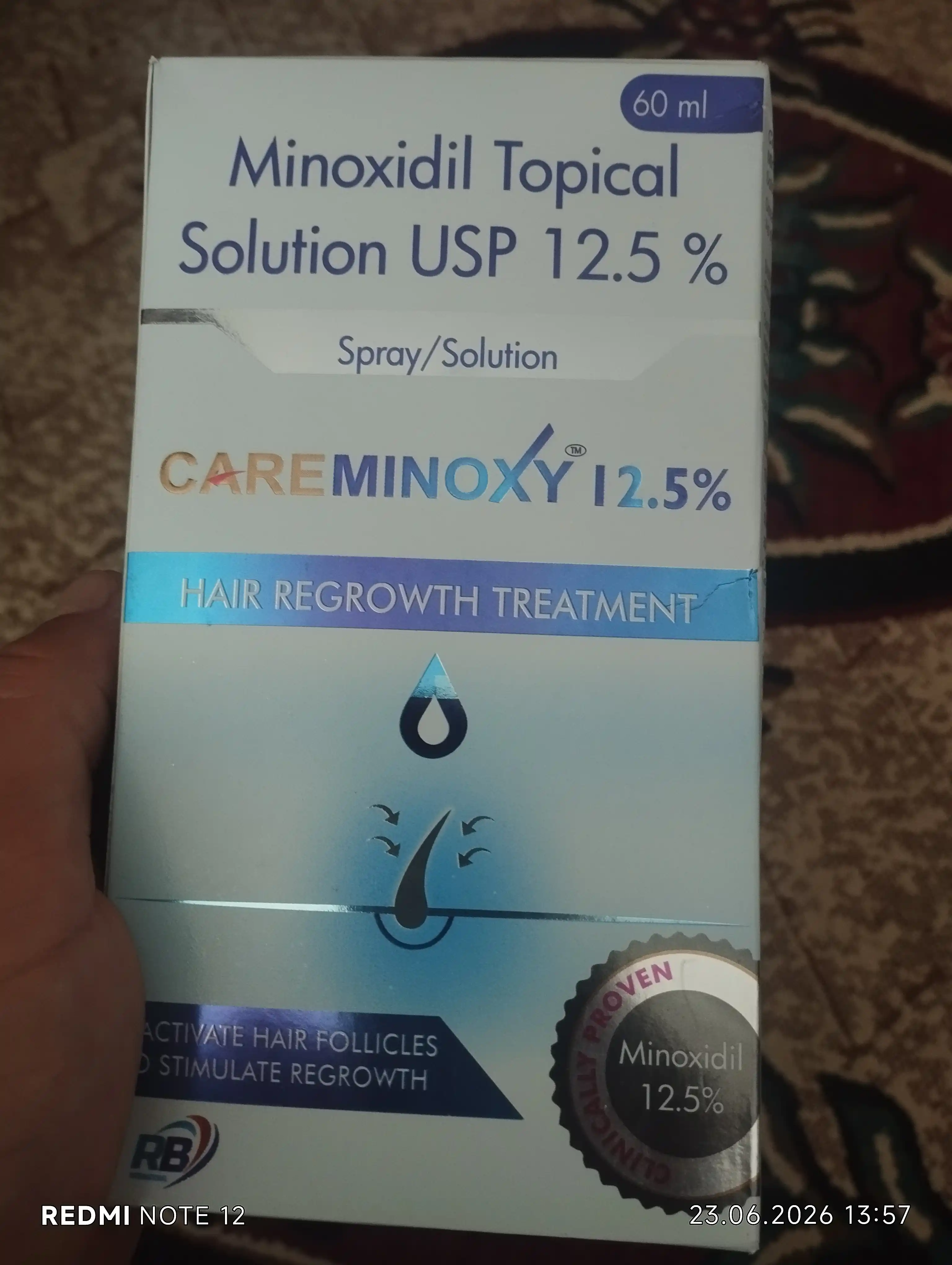 Careminoxy  Миноксидил 60 мл, средство против выпадения и для роста волос